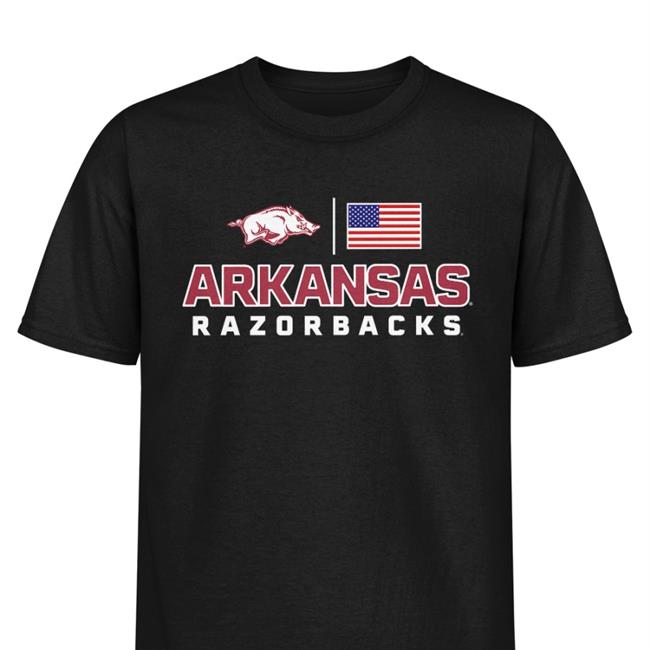 Black Arkansas Razorbacks Old Glory T Shirt Arkansasrazorbacks