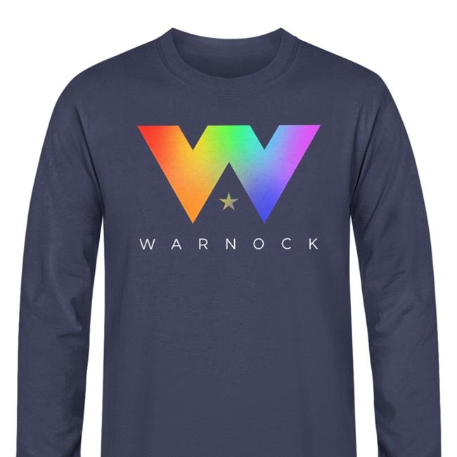 Warnock For Georgia Merch Store Reverend Raphael Warnock Wearing Warnock W Pride New Shirt Jon Ossoff