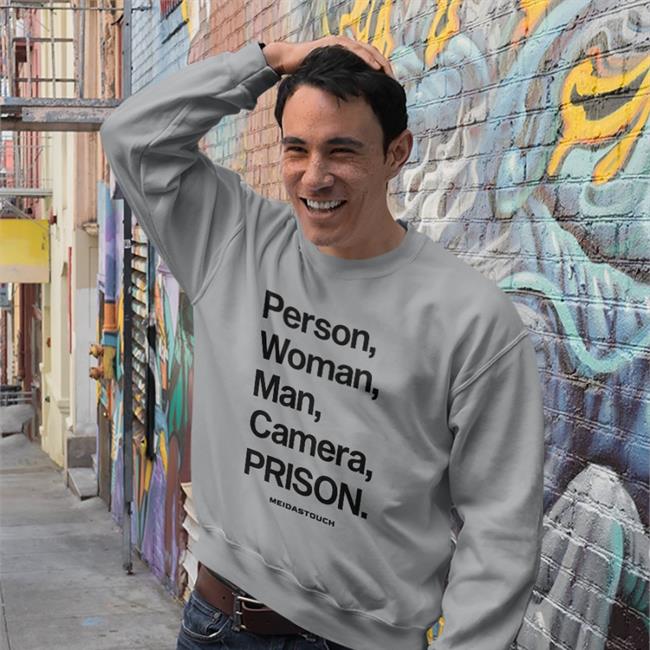 White Meidastouch Merch Person, Woman, Man, Camera, Prison Shirt