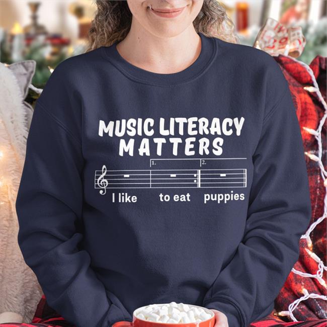 Threatening Music Notation Music Literacy Matters I Like To Eat Puppies Tee Shirt ThreatNotation