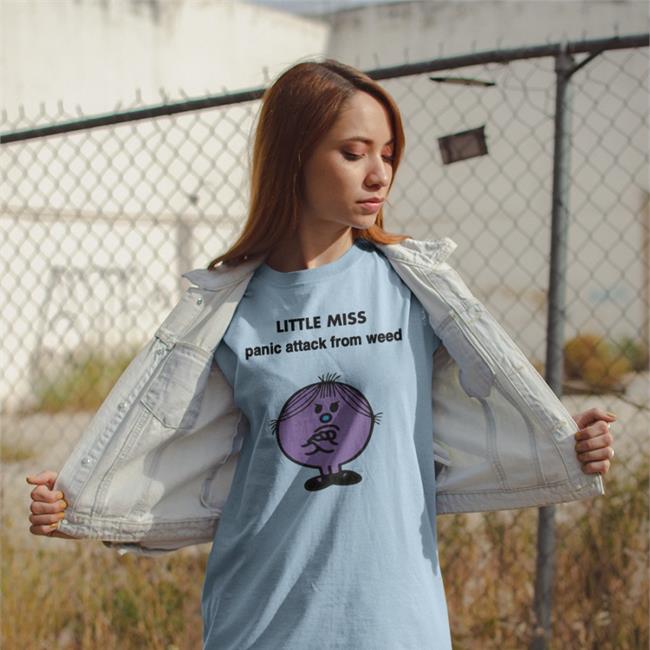 Little Miss Panic Attack From Weed White T Shirt Empty Rico