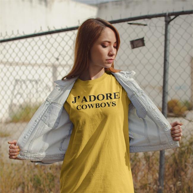 Kendall Jenner Models Wearing J' Adore Cowboys Long Sleeve T Shirt