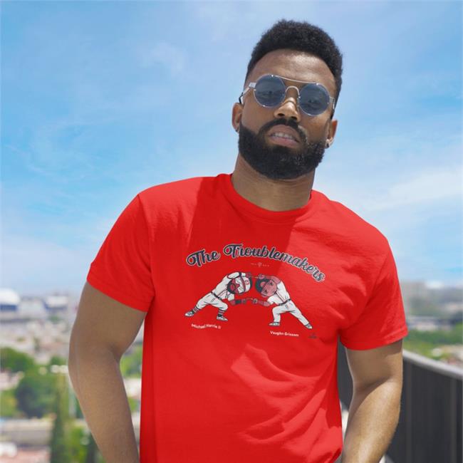 Rotowear Merch Michael Harris Ii And Vaughn Grissom The Troublemakers New Shirt Red