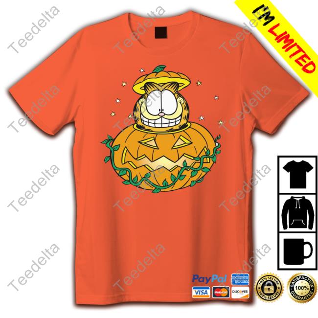 Garfield Halloween Pumpkin Long Sleeve Tee Shirt