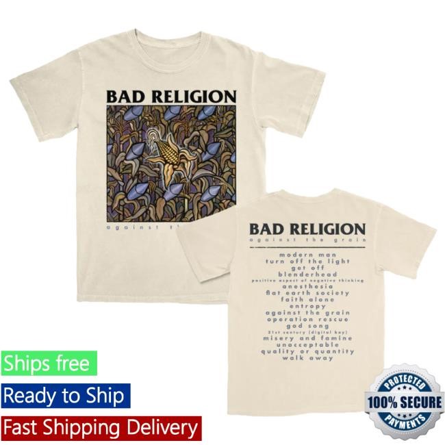 Bad Religion Merch Against The Grain Tracklist Shirt
