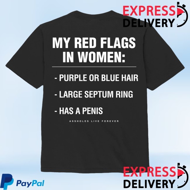 Linda Finegold Merch Red Flags In Women Black Funny Shirt