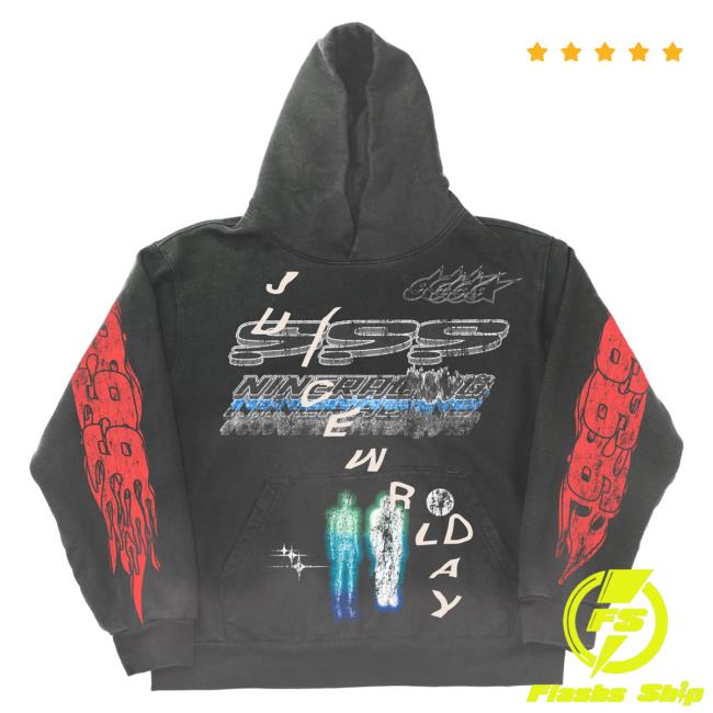 Official 999 Club Juice Wrld Merch Store 999 Wrld Moto Pull Over Hoodie 999Club Clothing Juicewrld