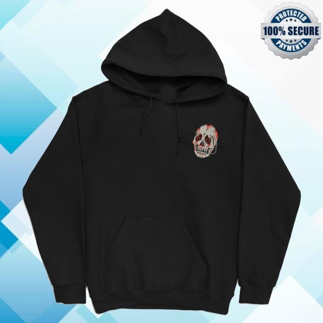 Official Hallow Heart Merch Skeleton Mask Embroidered Pullover Hoodied