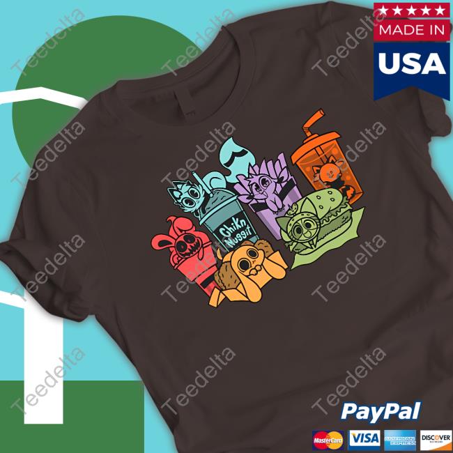 Chikn Nuggit Fast Food Friends Long Sleeved T-Shirt
