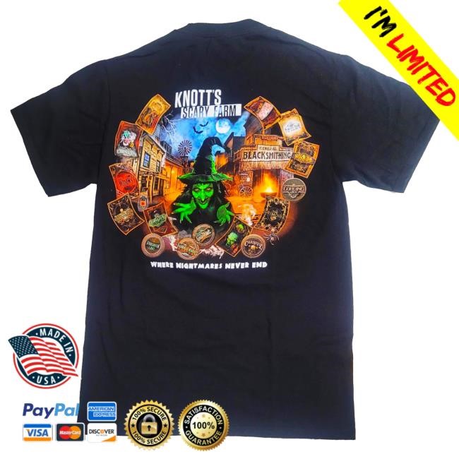 Official Cedar Fair Merch Knott's Scary Farm 2024 Tarot Card Event Shirts