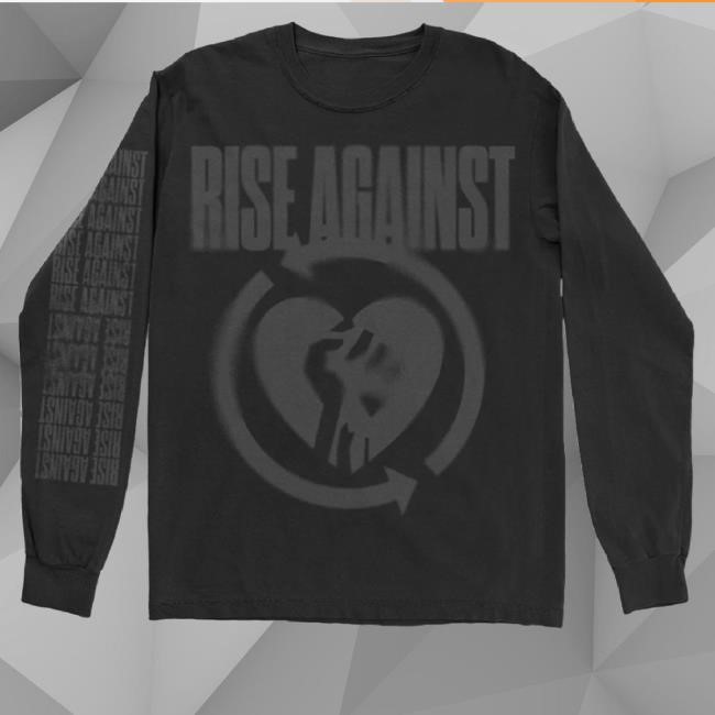 Trending Rise Against Merch Blurred Heartfist T-Shirt, Hoodie, Tank Top, Sweater And Long Sleeve T-Shirt (Black)