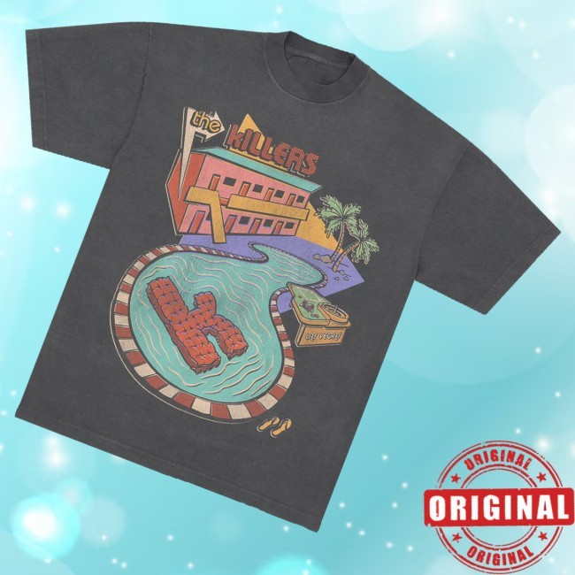 Official The Killers Merch Summer Pool T-Shirt Pepper