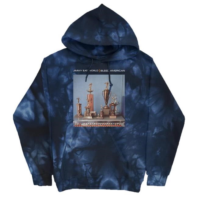 Official Jimmy Eat World Merch Bleed American Pullover Hoodie Crystal Navy Dye Shirts