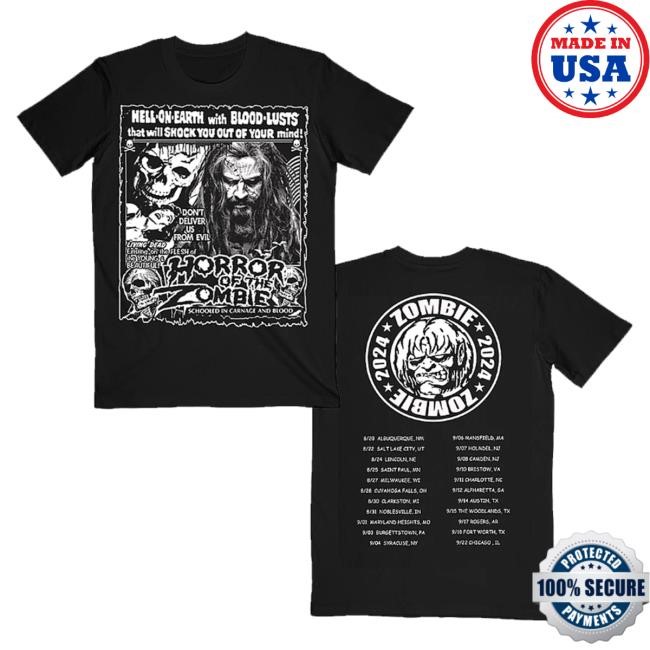 Official Rob Zombie Merch Store Horror Of The Zombie 2024 Itin Hooded Sweatshirt