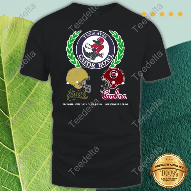 Taxslayer Gator Bowl Irish Carolina December 30Th, 2022. 3:30Pm Espn. Jacksonville Florida Black Tee Shirt