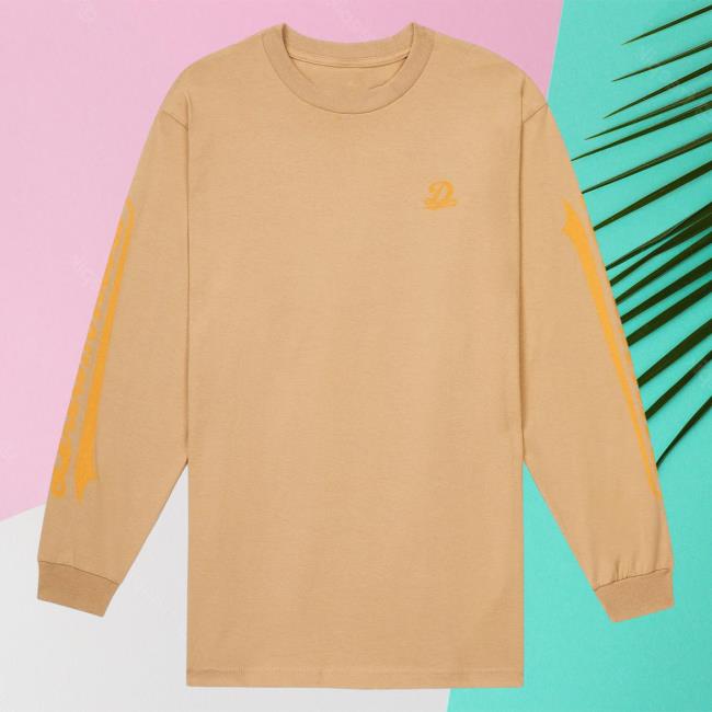 Official Dreamville Merch Classic Logo Long Sleeve Shirt 2023 Khaki Dreamville Records