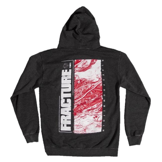 Official Bleed From Within Merch Fracture Hood – Washed Black Crewneck Sweatshirt