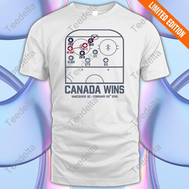 Roots Canada Wins Vancouver Bc February 28Th 2010 Hockey T-Shirt Hitthepost