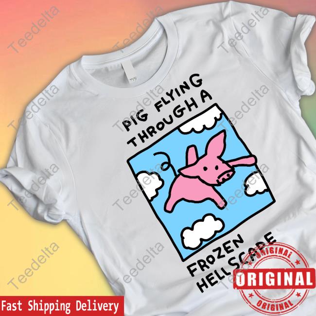 Zoe Bread Merch Pig Flying Through A Frozen Hell Scape T Shirt