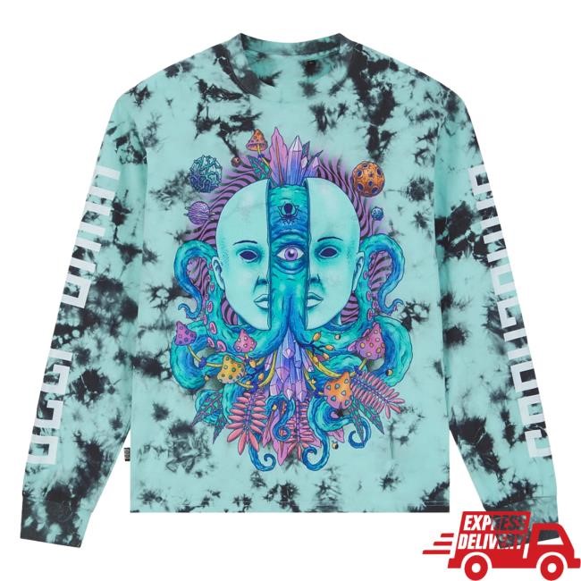 Deep Dark And Dangerous Merch Split Face Blue Tie Dye T-Shirt