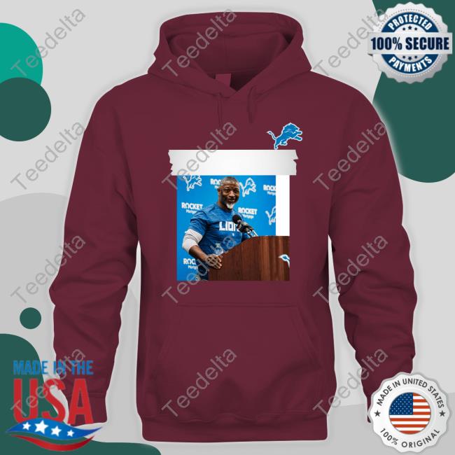 Lions Dc Aaron Glenn Long Sleeve T Shirt Lions Oc Ben Johnson Wearing Lions Dc Aaron Glenn Shirt