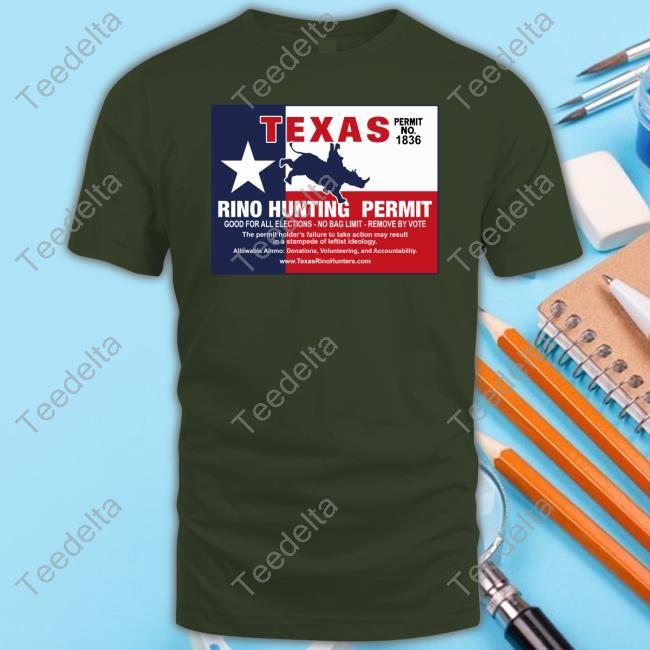 Kambree Texas Rino Hunting Permit Permit No 1836 Sweatshirt
