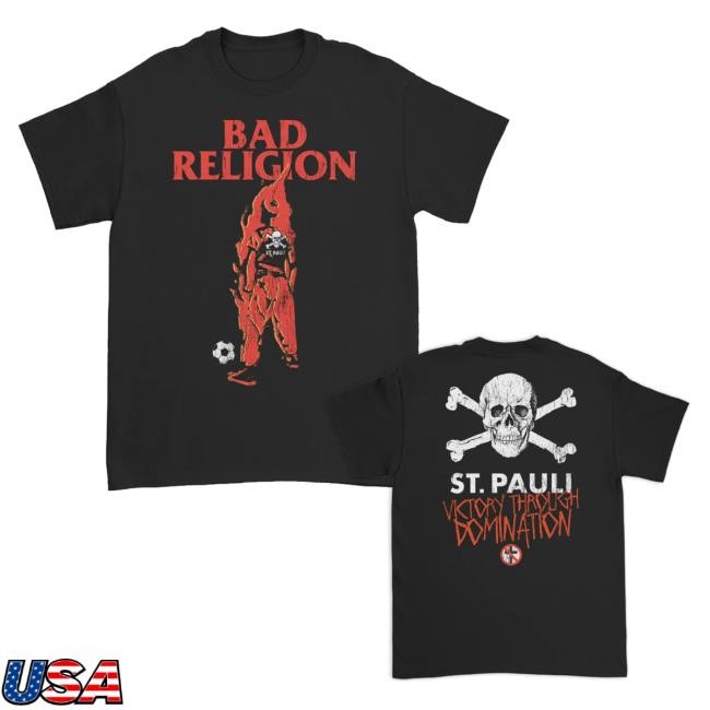 Bad Religion Merch Shop Fc St Pauli X Bad Religion Victory Through Domination T-Shirt (Black) Shirts