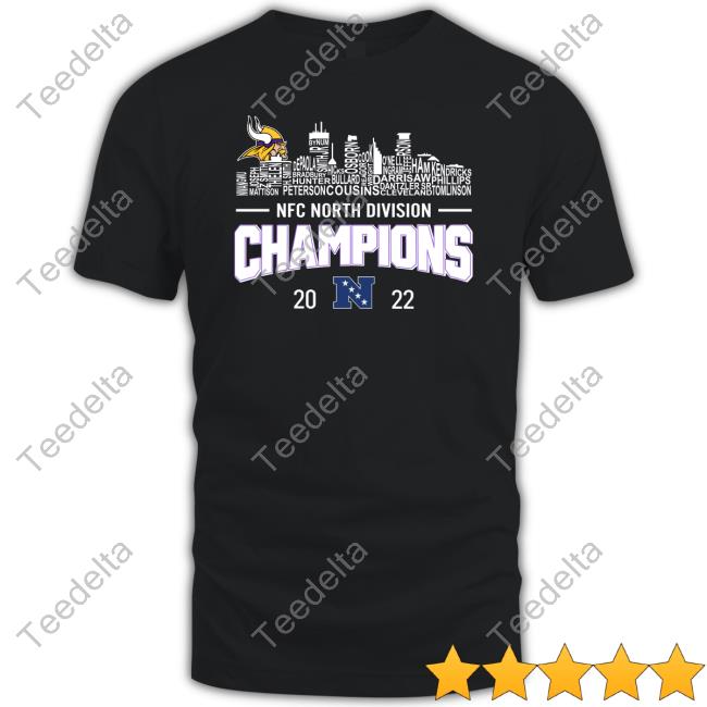 Minnesota Vikings Player Names Skyline Nfc North Division Champions 2022 Hooded Sweatshirt