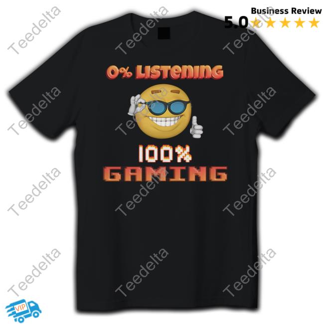 Snazzy Seagull Design 0% Listening 100% Gaming Tees