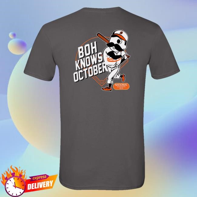 Official Routeoneapparel Merch Boh Knows October (Charcoal) Shirt