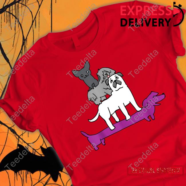 Kawaii Dog Pile Asexual Pride Flag Unisex T Shirt