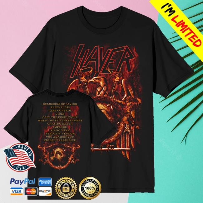 Official Slayer Merch Shop Store Repentless Tracklist Shirts Official Repentless Tracklist Tee