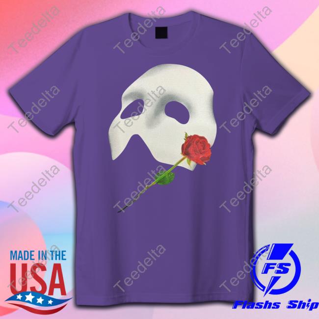 Platypus Merchandise The Phantom Of The Opera '88 Mask & Rose Long Sleeve Tee Shirt