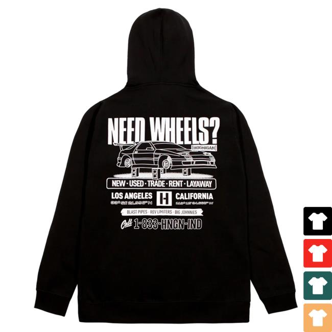 Official Hoonigan Merch Store Shop Hoonigan Need Wheels Crew neck Sweatshirt Hoonigan Apparel Clothing