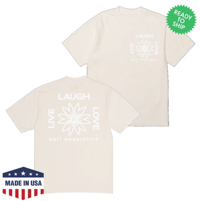 Official Earl Sweatshirt Merch Lll Flower Logo Cream T-Shirt