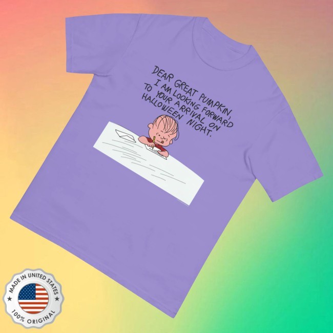Trending The Peanuts Store Merch It's The Great Pumpkin, Charlie Brown Dear Great Pumpkin Comfort Colors Long Sleeve Shirt