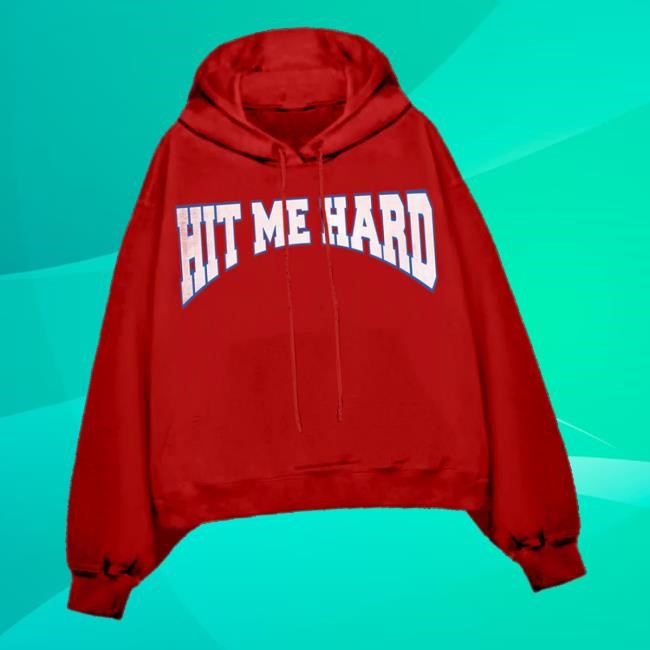 Billieeilish Merch Store Hit Me Hard And Soft Red Crewneck Sweatshirt