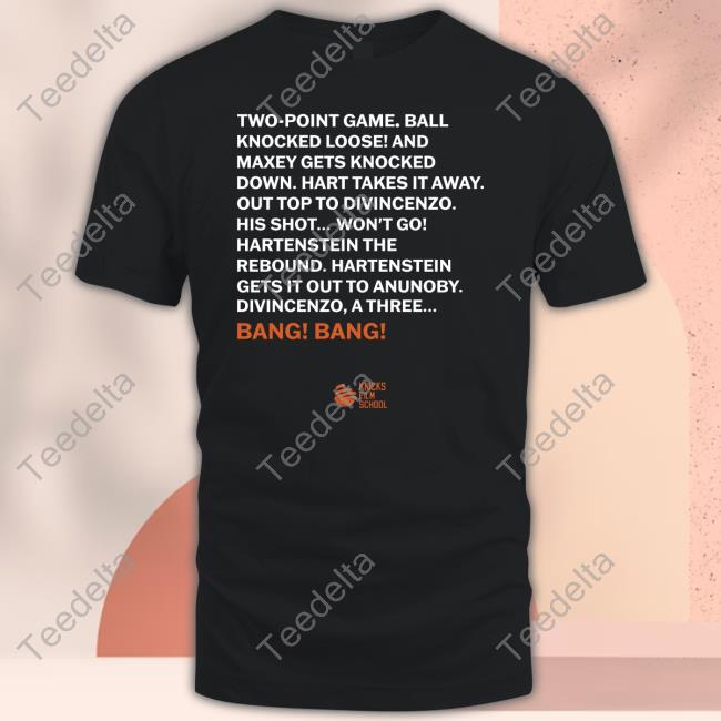 Knickfilmskool Merch Two Point Game Ball Knocked Loose And Maxey Gets Knocked Down Bang Bang Tee