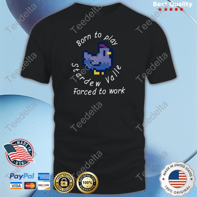 Astitchingwitch Born To Play Stardew Valley Forced To Work Blue Version Long Sleeve Shirt