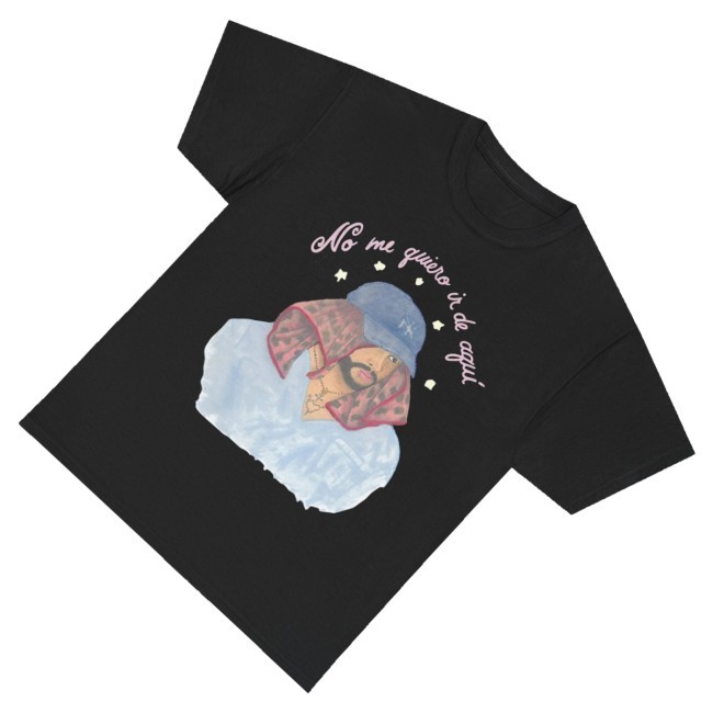 Official Bad Bunny Dtmf Merch No Me Quiro Black Hooded Sweatshirt
