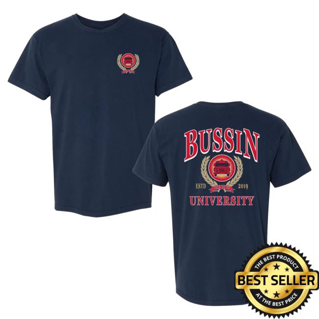 Official Barstool Sports Merch Store Bussin' With The Boys Bussin University Crew BarstoolSports Apparel Clothing Shop