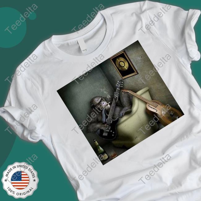 Monkey Smoking Cigarette And Playing Guitar T Shirt