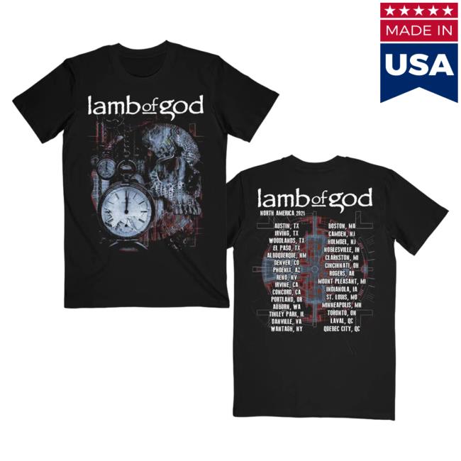 Official Lamb Of God Merch Store Black Circuitry Skull Tour New Shirt