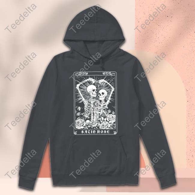 Coolane Skeleton & Letter Graphic Thermal Lined Sacin Rose Hoodie