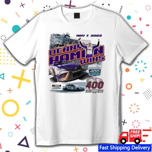 Official Denny Hamlin 2023 Adventhealth 400 Race Winner Shirt