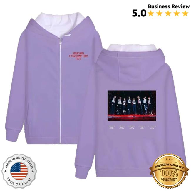 Official Stray Kids Merch Store Stray Kids 2023 5-Star Dome Tour Schedule Hoodies Purple StrayKids Shop