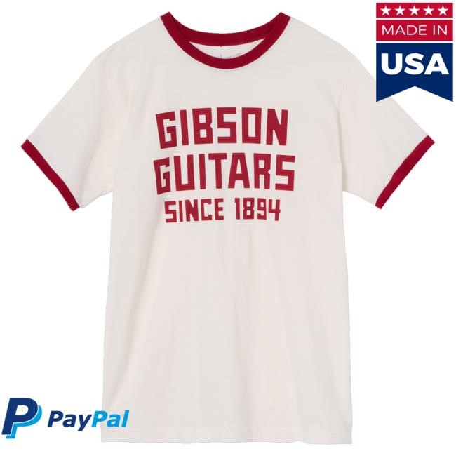 Trending Gibson Merch Since 1894 Ringer Tee (White/Red) Sweatshirt