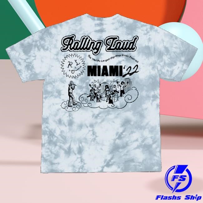 Official Rolling Loud Merch Mission Accomplished Tie Dye Miami 22 Hoodie Sweatshirt