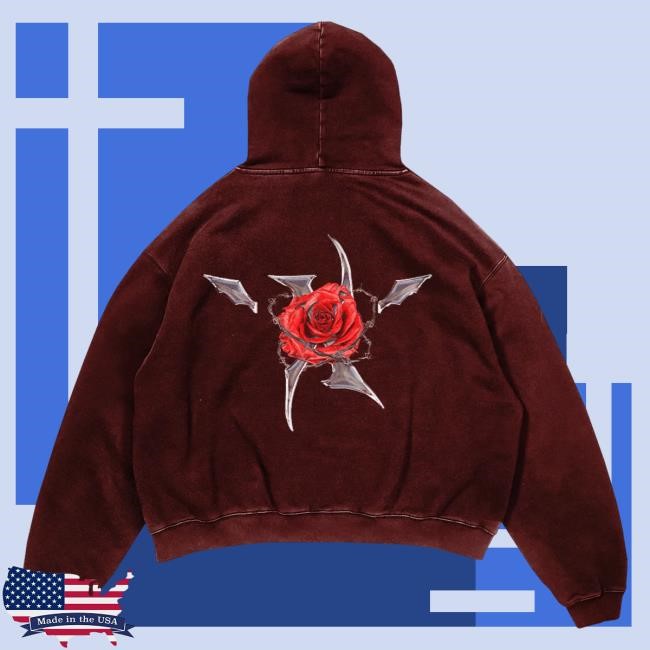 X-Rose Merch Shop Store Metalic Rose Red Tee Shirt