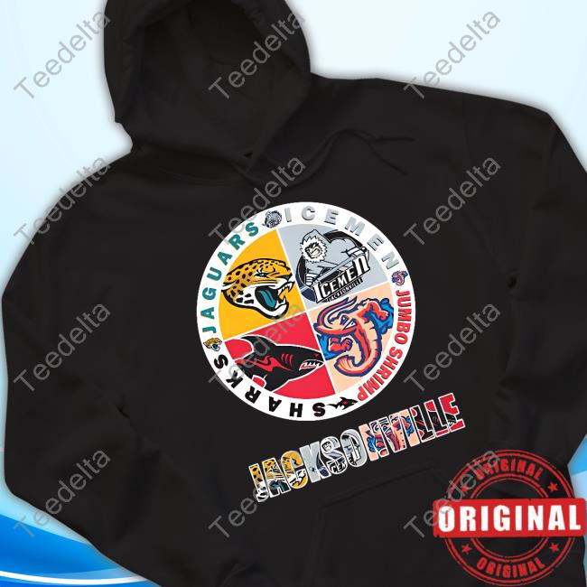 Jacksonville Circle Logo Sport Teams Jaguars Icemen Shark Jumbo Tee Shirt